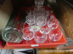 3 Boxes of mixed glassware incl. Art glass vases, decanters, large vases, collectors plates etc