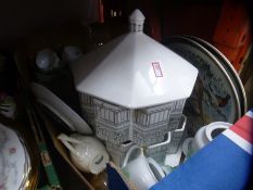 Two boxes of mixed china to include tea ware, glasses, collectors plates etc