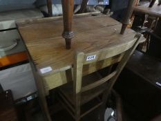 Vintage oak child's school desk with lift lid and a chair