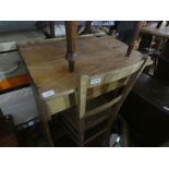 Vintage oak child's school desk with lift lid and a chair