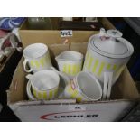 2 Boxes of china etc incl. glass dome, Japanese coffee set, Oriental vase etc