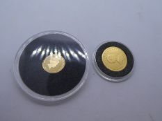 22ct yellow gold one third Guinea with certificate in presentation box,  and a 2016 Quarter Sovereig