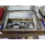 A ornate, decorative silver lot comprising of interesting items to include a silver cigarette case w