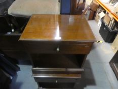 A pair of mahogany G plan bedside tables each with a drawer