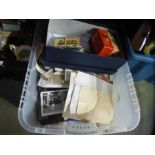 A box of ephemera, view master etc