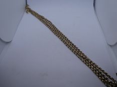 9ct yellow gold neckchain, marks worn, 46g, approx 132cm