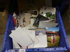 Crate of ephemera including photographs, albums etc