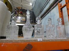 Five crystal drinking decanters