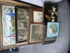 A quantity of old pictures, prints, Oriental picture etc