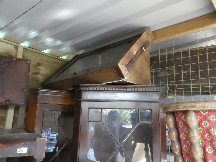 Quantity of furniture to incl. wooden glazed corner cabinets, trolleys chairs, pot cupboards, plant - Image 5 of 5