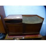 Mid century teak telephone seat with slide drawer and slide cupboard possibly G plan