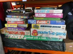 Collection of vintage games etc incl. Mousetrap, Striker, Cluedo
