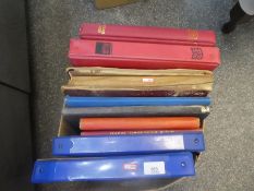 Box of 11 albums/ stock books, pile leaves/loose generally cheaper material incl. Western Australia