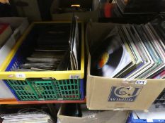 2 boxes of LPs and singles including salsa and jazz etc