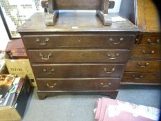 A 18th century pine chest of four graduated drawers