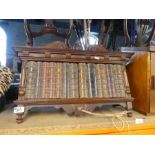 Vintage wall hanging faux bookcase concealing drawers with mahogany cupboard, bagatelle board etc