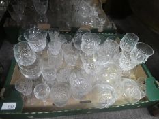 A box of good quality crystal glassware, decanters bowls etc