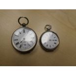 Vintage continental silver pocket watch, marked 800 together with a ladies Swiss pocket watch with a
