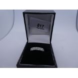 18ct White gold half eternity brilliant cut channel ring, approx 0.90 Carat, marked 18, size N/O