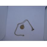 9K yellow gold neck chain marked 9K together with a 9ct yellow gold St Christopher marked 375, gross