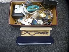 A box of modern costume jewellery