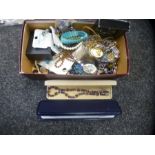 A box of modern costume jewellery