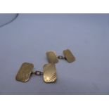 Pair of hallmarked 9ct yellow gold cufflinks, marked 375, 4.1g, HG&S