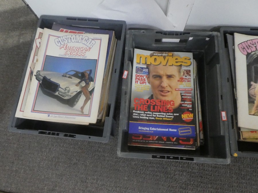 Five crates of vintage car and other magazines including a custom car, hot car, movie magazines etc - Image 3 of 3