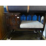 A cherry wood glazed top dresser and a pair of matching corner cabinets