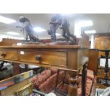 Victorian mahogany wash stand with two drawers on tapered supports