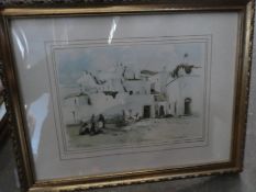 Quantity of various framed and glazed pictures and prints to incl. Simkin print, landscapes, Jacquot