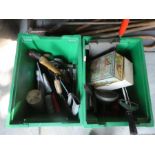 Two plastic tubs of assorted tool,