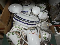 3 Boxes of mixed ceramics and glassware to incl. Colclough, Hornsea dinnerware, Booths tureens etc