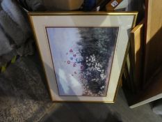 A large quantity of framed and glazed prints.