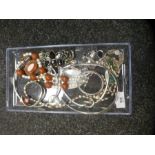 A collection of silver and other costume jewellery including a bangle, pendant, chokers, etc