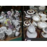 Three boxes of mixed china to include Oriental ginger jars, gilt tea sets etc