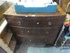 A vintage mahogany bow front chest of drawers AF