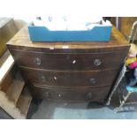 A vintage mahogany bow front chest of drawers AF