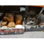 3 Boxes of mixed Studio pottery, stoneware, Hornsea, Kernewek etc