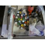 Crate of artists materials