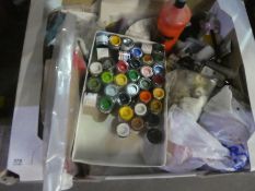 Crate of artists materials