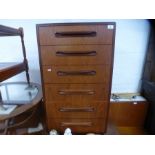 A mid century teak bank of six drawers by G plan