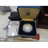 Coins to include, 110th anniversary of Canadian mint silver coin gold plated 31.39g, Nations of the