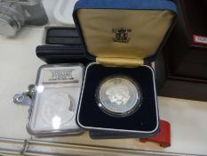 Coins to include, 110th anniversary of Canadian mint silver coin gold plated 31.39g, Nations of the