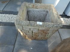 Two stone effect square planters