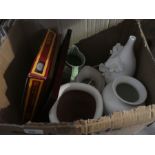 Box of vases, pictures etc