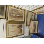 5 Gilt framed prints depicting Egyptian scenes