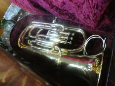 A vintage cased contest tuba