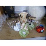 A collection of ceramics and collectables including Poole pottery vase, Royal Worcester figures, le