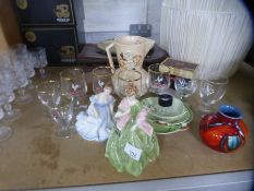 A collection of ceramics and collectables including Poole pottery vase, Royal Worcester figures, le